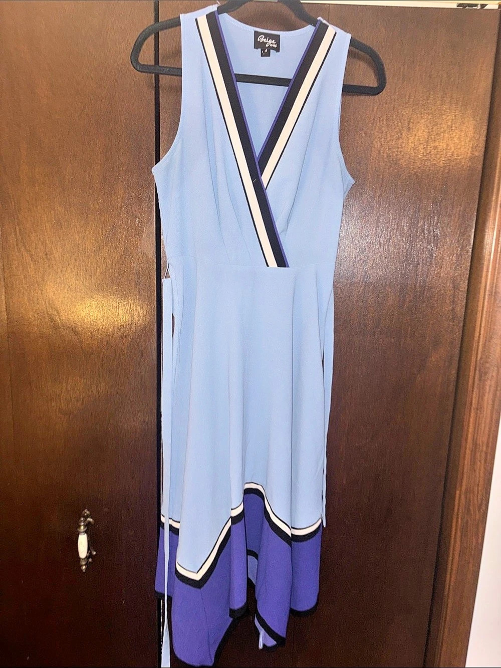 Beige by eci Color Block Midi Dress Size 4 Like New